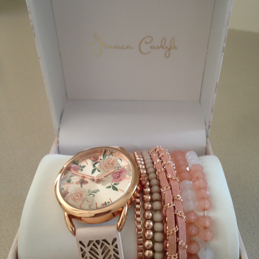 Glam/Feminine,  Jessica Carlyle Watch & Bracelets